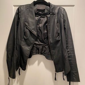 Structured Leather Moto Jacket